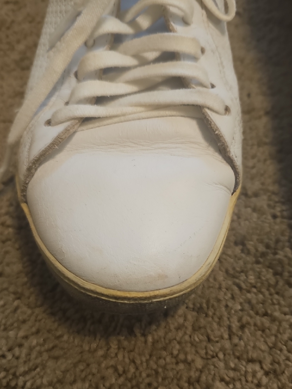 Carolina Herrera White Leather Sneakers with Red Accent - Picture 2 of 9
